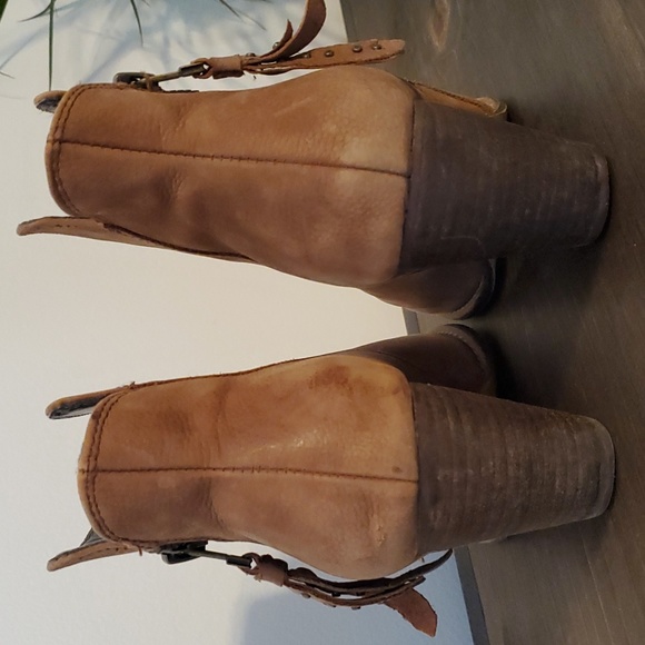 Tan Nubuck (leather) Steve Madden Zip-Up Ankle Booties - Picture 4 of 8